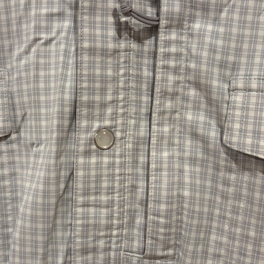 Poncho Mens XXL Regular Fit plaid Western Pearl Snap Shirt Up Long Sleeve - Picture 7 of 7